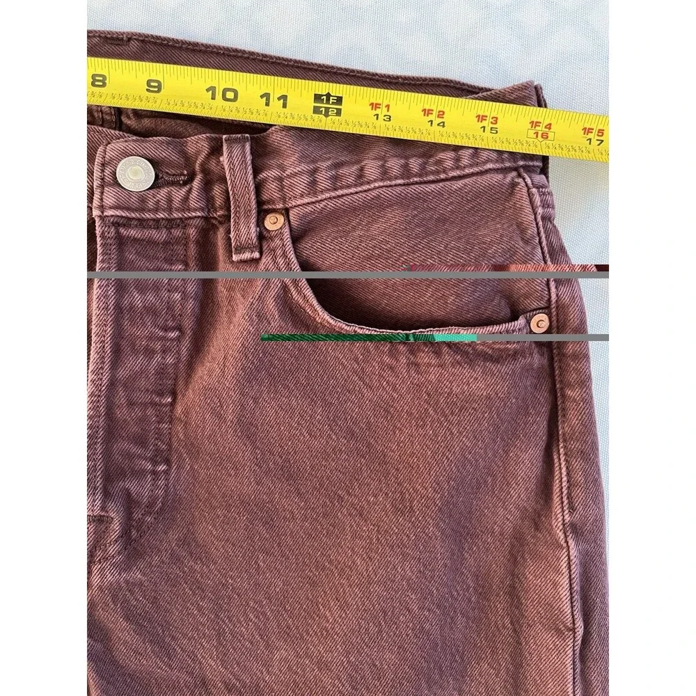 Levi's 501 Mens Original Fit Straight Leg Button Fly Jeans 32x29 ChocoBrown NWOT